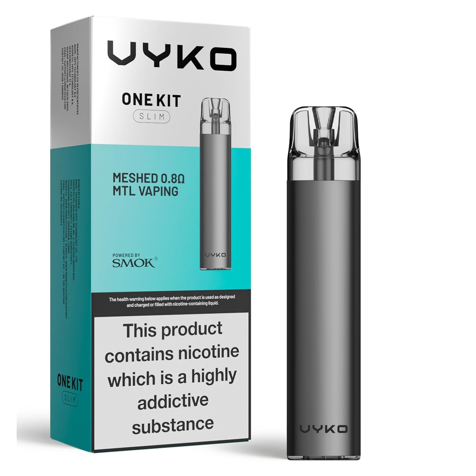 VYKO One Kit Slim Pod Vape Kit - E-cigarette Starter Vape Kit, Long Lasting  500mAh Battery, Inhale Draw Activation, MTL Vaping (One Kit Slim Pod Kit):  Amazon.co.uk: Electronics & Photo