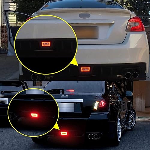 Miniatura 7 de Jinfili 3 en 1 lente ahumada LED parachoques trasero luz antiniebla trasera tercera lámpara de freno de marcha atrás kit de luz de marcha atrás