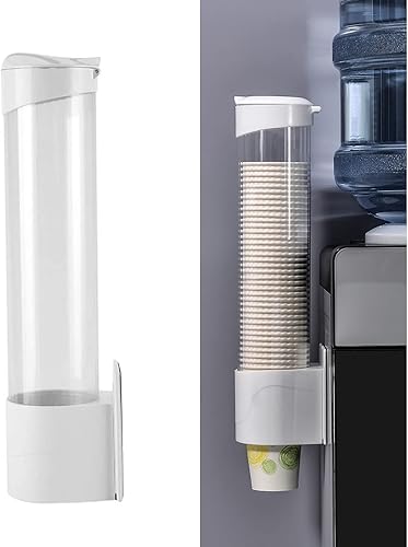 Dispensador de vasos de plástico montado en la pared, dispensador de agua desechable, soporte para tazas, pasta o tornillo, montaje para tazas de