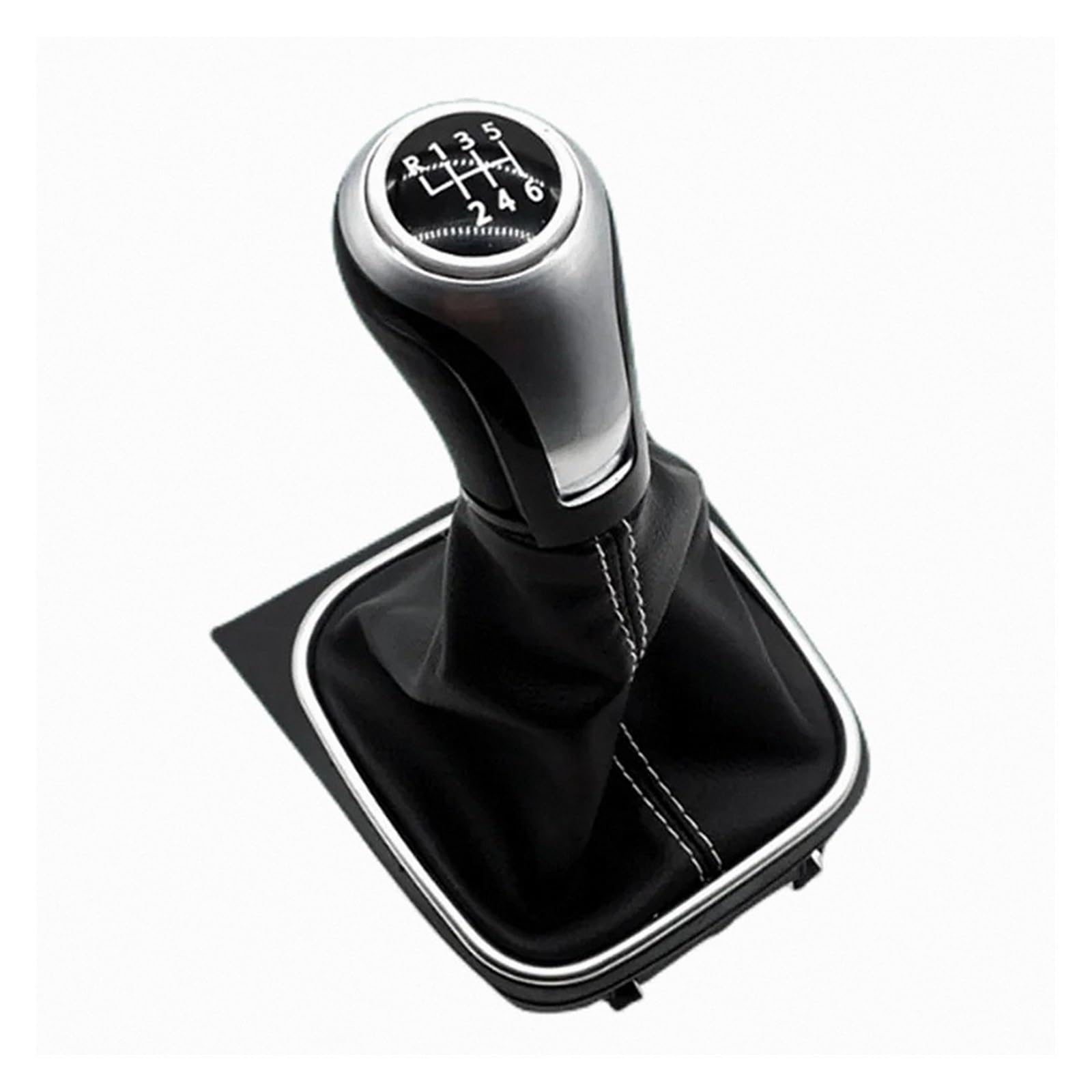 Kunyos Silver 6 Speed Sporty Shift Knob For Vw For Golf 6 Mk6 Vi 5 V Mk5 For Jetta R32 2004 -2014