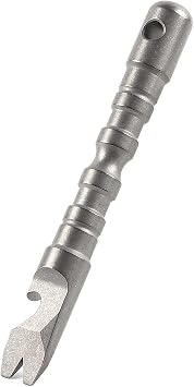 Hamans Titanium Alloy EDC Pry Bar with Bottle Opener Screwdriver Function Multi Tool Gray