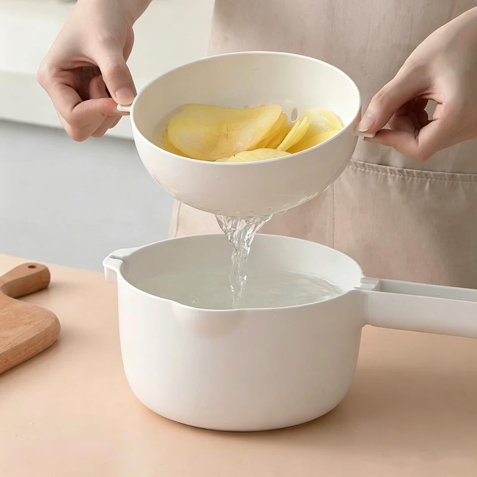 Cortador de Verdura, Mandolina de Cocina Profesional, Picador Verduras con Recipiente, Protectores Manos Resistentes Para Proteger tus Manos, Cortador Frutas, Utensilio
