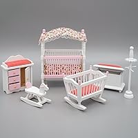Vista 1 de Odoria 1/12 Miniatura Baby Nursery Muebles Set Dollhouse Accesorios