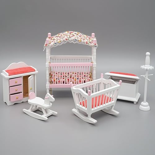 Odoria 1/12 Miniatura Baby Nursery Muebles Set Dollhouse Accesorios