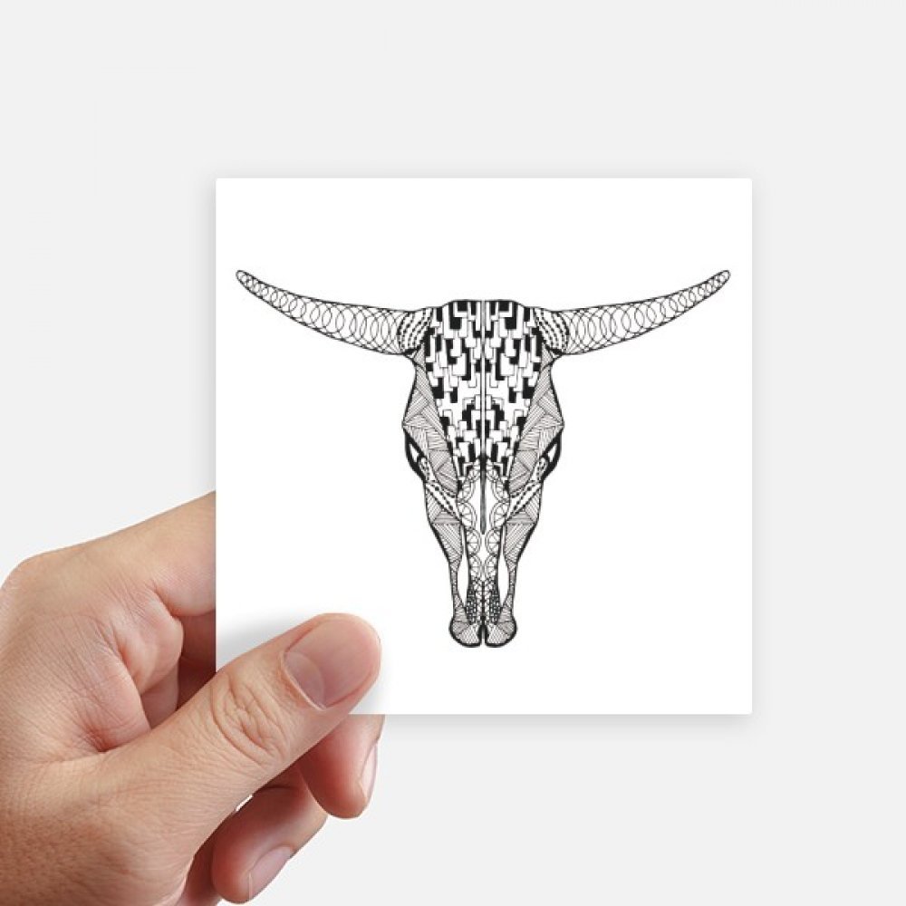 Autocollant carré vache 10cm de DIYthinker lot de 8 stickers design croquis pour valise et mur