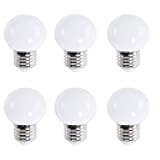 Lxcom Lighting G45 LED Bulb 5W Globe Vanity Light Bulb 50W Equivalent Cool White 6500K LED Round Light Bulb E26/E27 Base 500LM for Makeup Mirror Porch Bedroom Dressing Room, 6 Pack