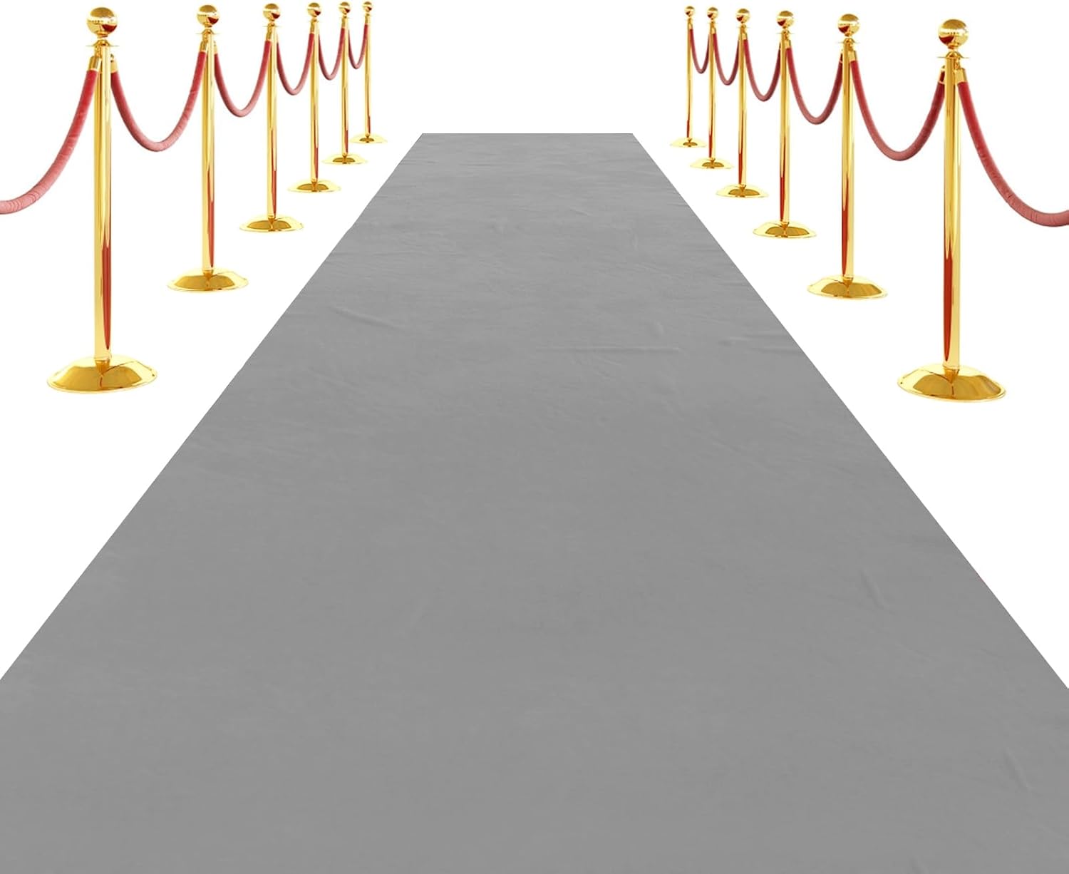 SK Studio Grey Carpet Runner Rug for Party, 3 x 33 ft Felt Aisle Runner with Carpet Tape Stage Door Entrance Cover for Movie Theme Party Wedding Decoration