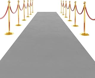 SK Studio Grey Carpet Runner Rug for Party, 3 x 15 ft Felt Aisle Runner with Carpet Tape Stage Door Entrance Cover for Movie Theme Party Wedding Decoration