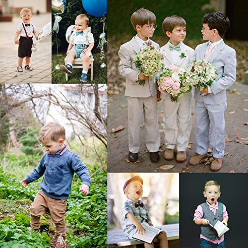 Wevswe Boys' Flower Bow Tie Satin Bowtie For Kids Boys Bows Dark Blue Bow Ties Dress Up #TOP4