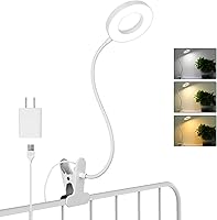 Vista 11 de Lámpara de escritorio con clip para lectura en casa, oficina, 10 brillo regulable, 3 modos, luz de abrazadera para cabecera de cama