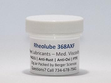 Rheolube 368AXF 25 Gram Jar Medium-Light Viscosity Synthetic Grease with Unique Additive Package, Including Rust Inhibited, Tackifier, PTFE Fortified and EP Fortified