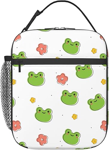 Miniatura 2 de Linda bolsa de almuerzo de rana de dibujos animados, bolsa de almuerzo suave reutilizable aislada, para niños y niñas, bolsas térmicas portátiles