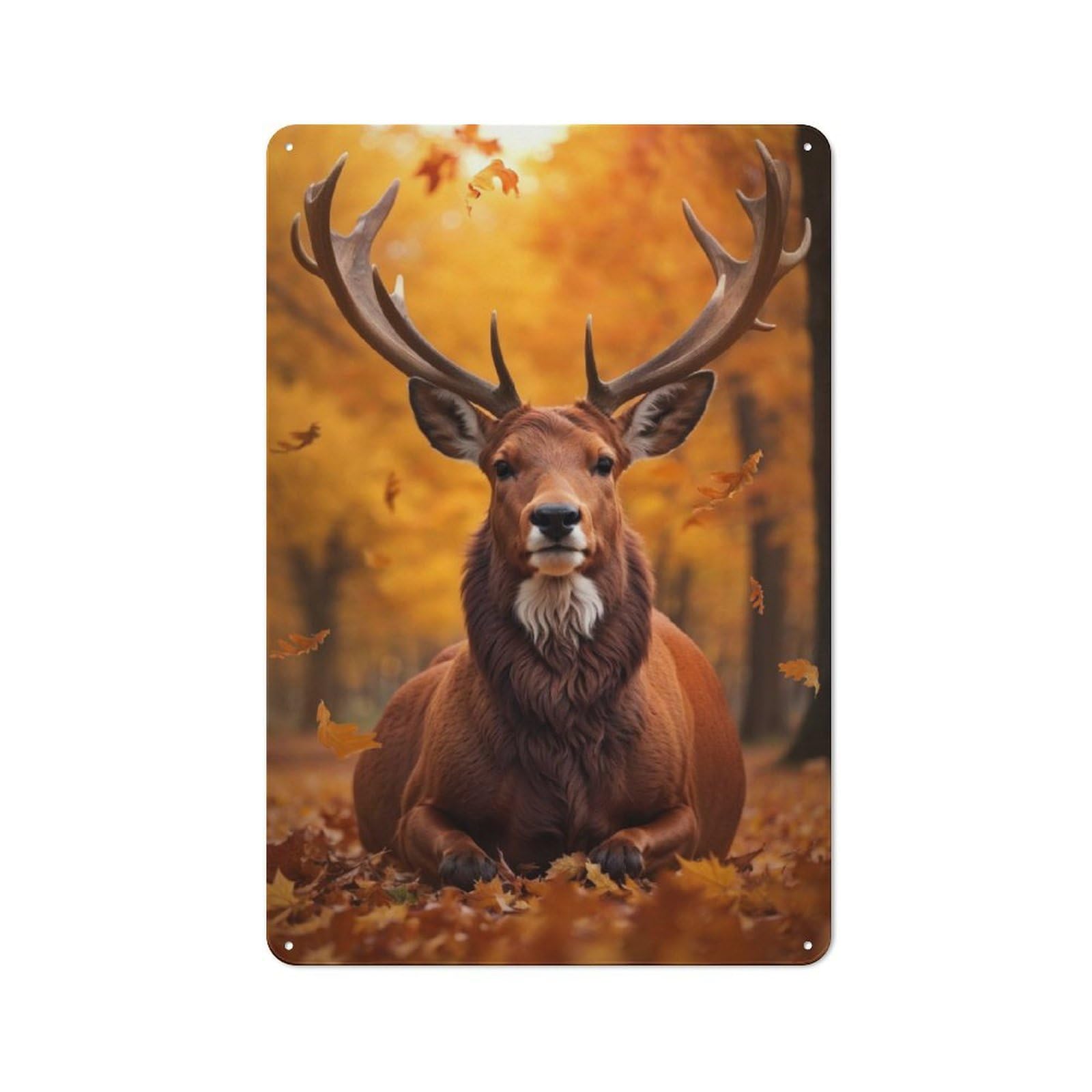 Junmoney Autumn Majesty Vintage Printed Metal Sign 30X20cm For Bar Or Restaurant, For Restaurant Interior Fans