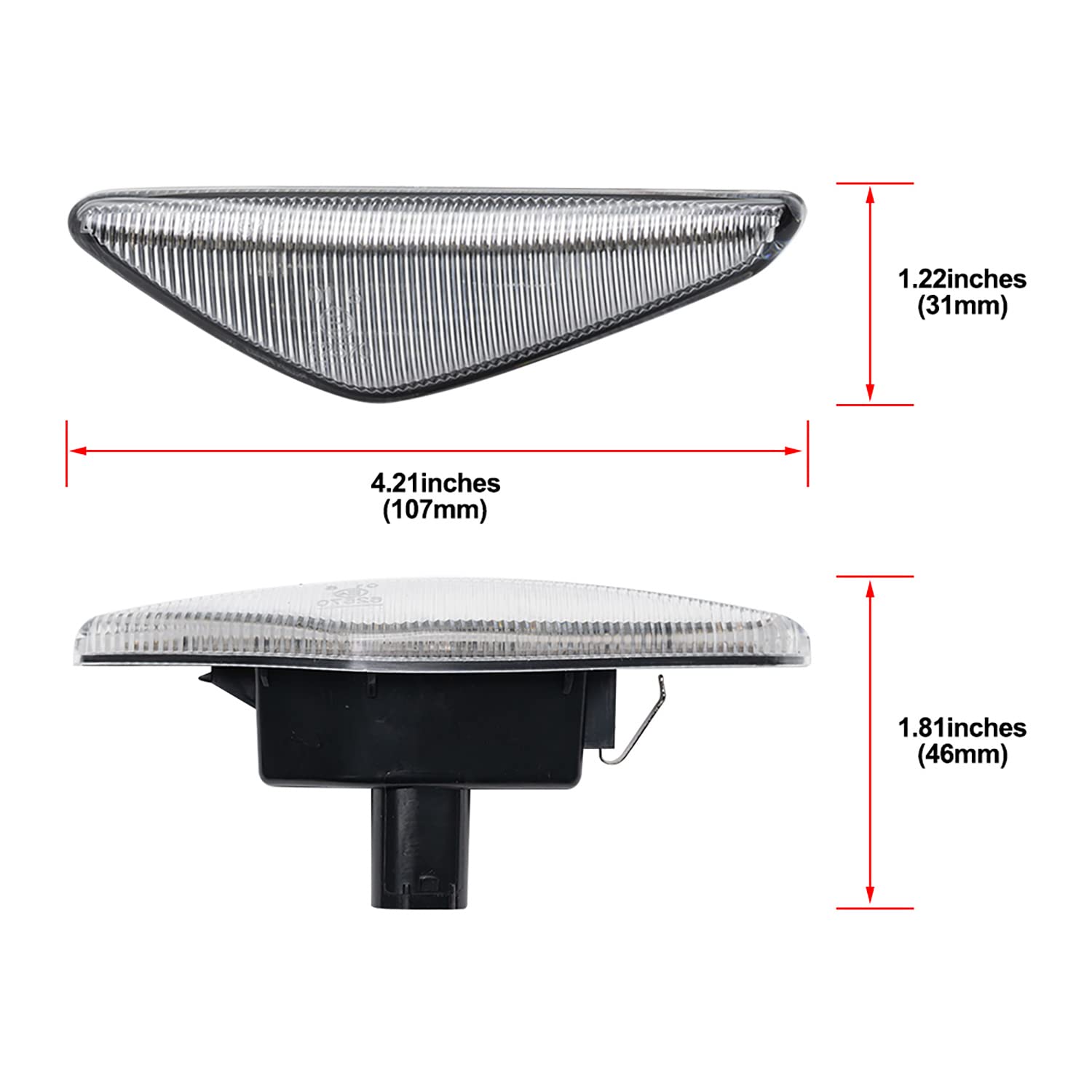 RZG 2 Indicatori Di Direzione Laterali A LED Neri Per BMW E46 3 Serie (1998-2004) - Plug And Play, Canbus, Luce Ambra