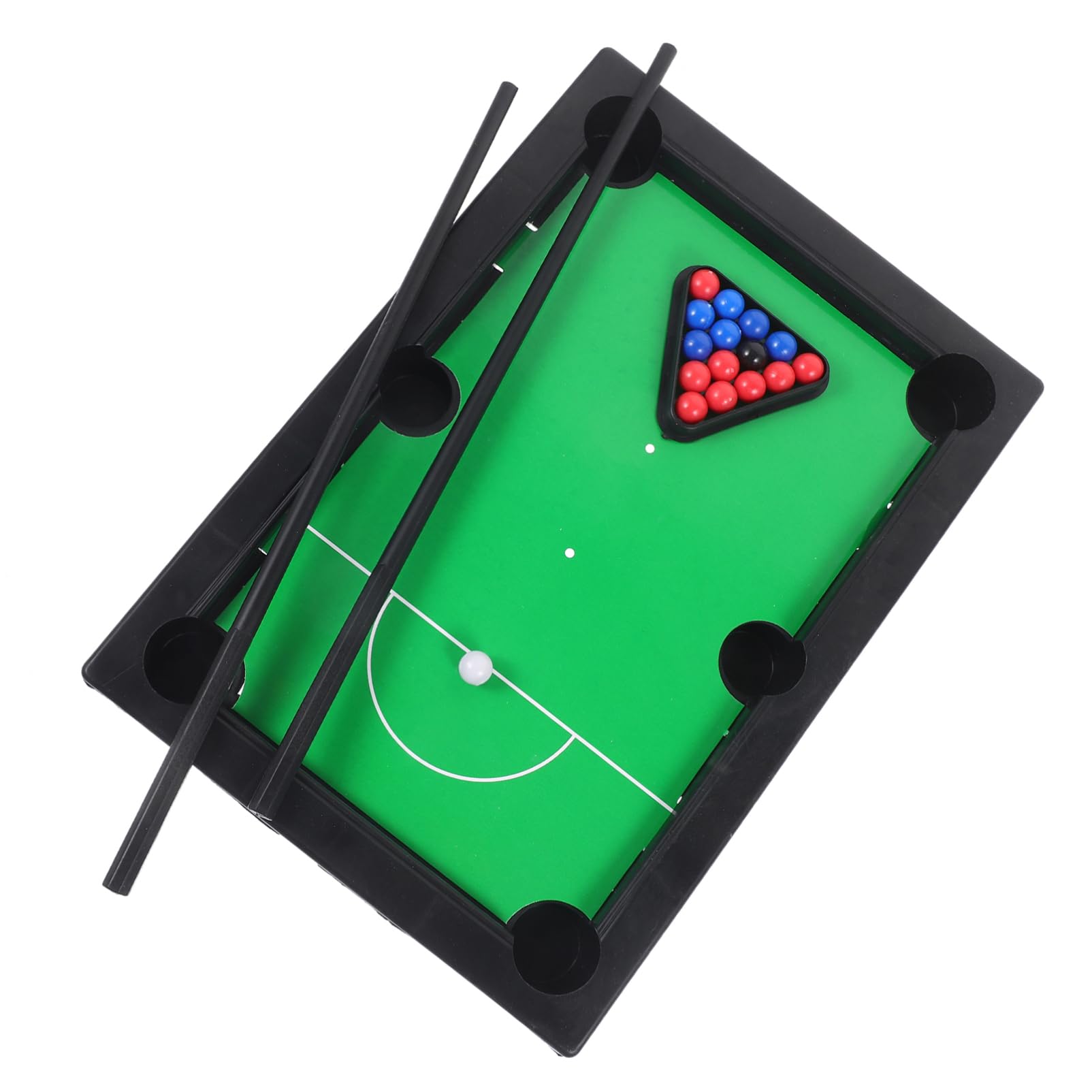 Generic 1 Set Miniature Pool Table Tabletop Billiards Game for Space Saving Indoor Fun Durable Mini Billiards for Hand Eye Coordination