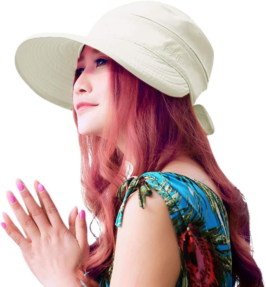 Sun Hats for Women with UV Protection Wide Brim Sun Hat Visor Summer Beach Outdoor Foldable Womens Cap