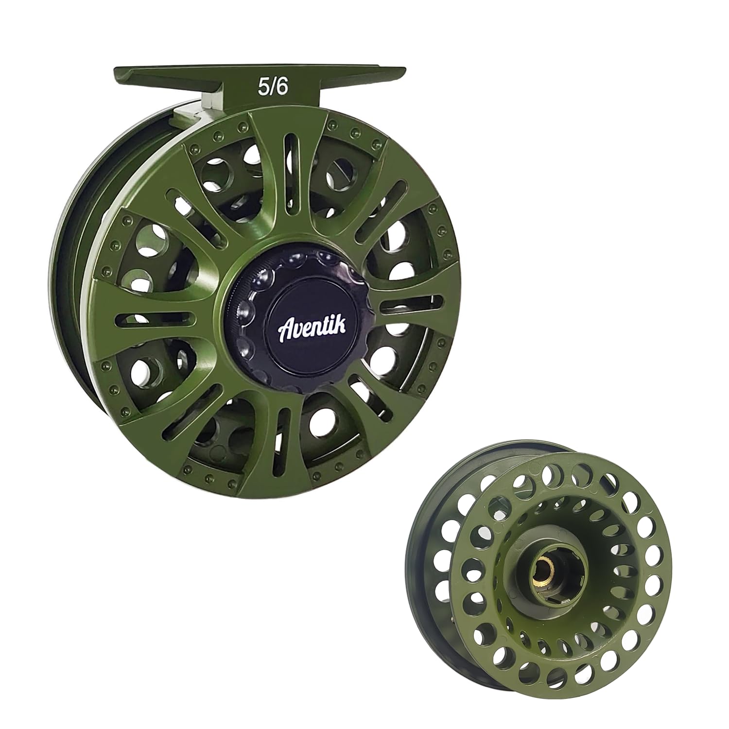 Aventik HVCE Graphite Fly Reel Center Drag System Classic III Graphite 3/4, 5/6, 7/8wt Large Arbor Freshwater Fly Fishing Reels