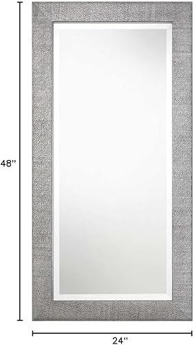Miniatura 6 de Uttermost Tulare - Espejo de pared plateado metálico de 24 x 48 pulgadas