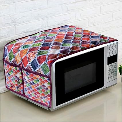 KANUSHI Industries Microwave/Oven Top Cover with 4 Utility Pockets (Color : Multi) (Micro-DIG-D)