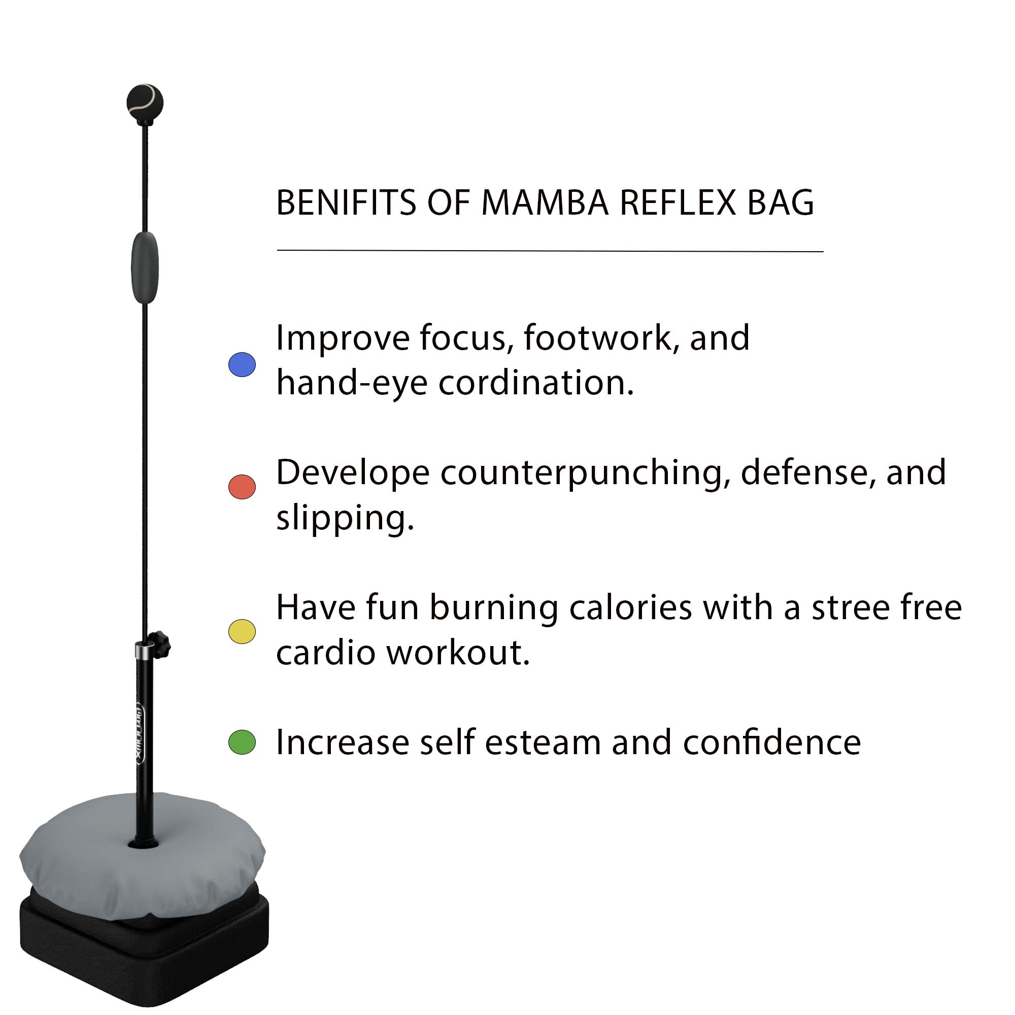 Reflex Punching Bag Grodex Black Mamba Reflex Bag Professional