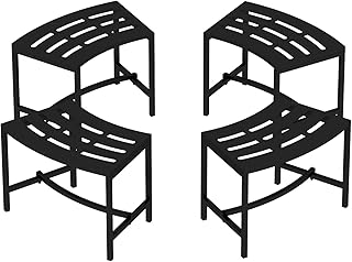 Metal Curved Fire Pit Bench Set of 4, Outdoor Fire Pit Seating, Steel Ba...