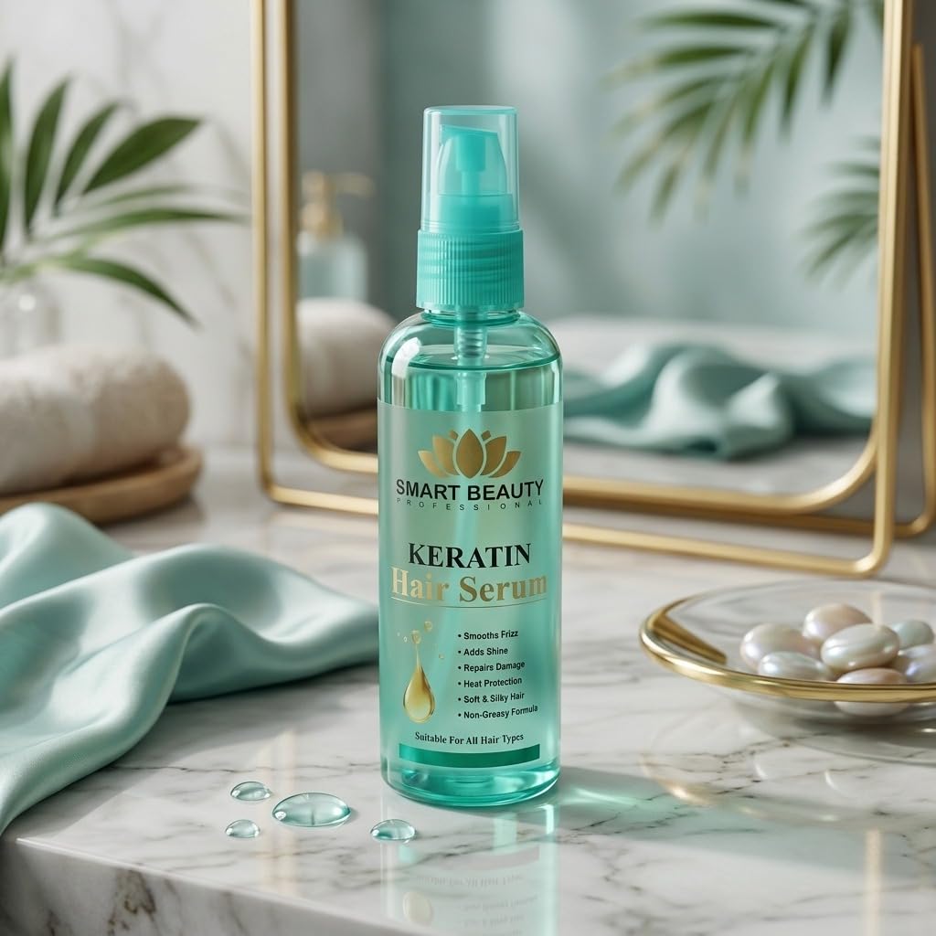 SMART BEAUTY Professional Keratin Hair Serum for Dry & Frizzy Hair | Smooth & Silky Finish | Heat Protection | Hair Repair & Shine Booster | Non-Greasy Formula | Suitable for All Hair Types.(100 ml)-image-25
