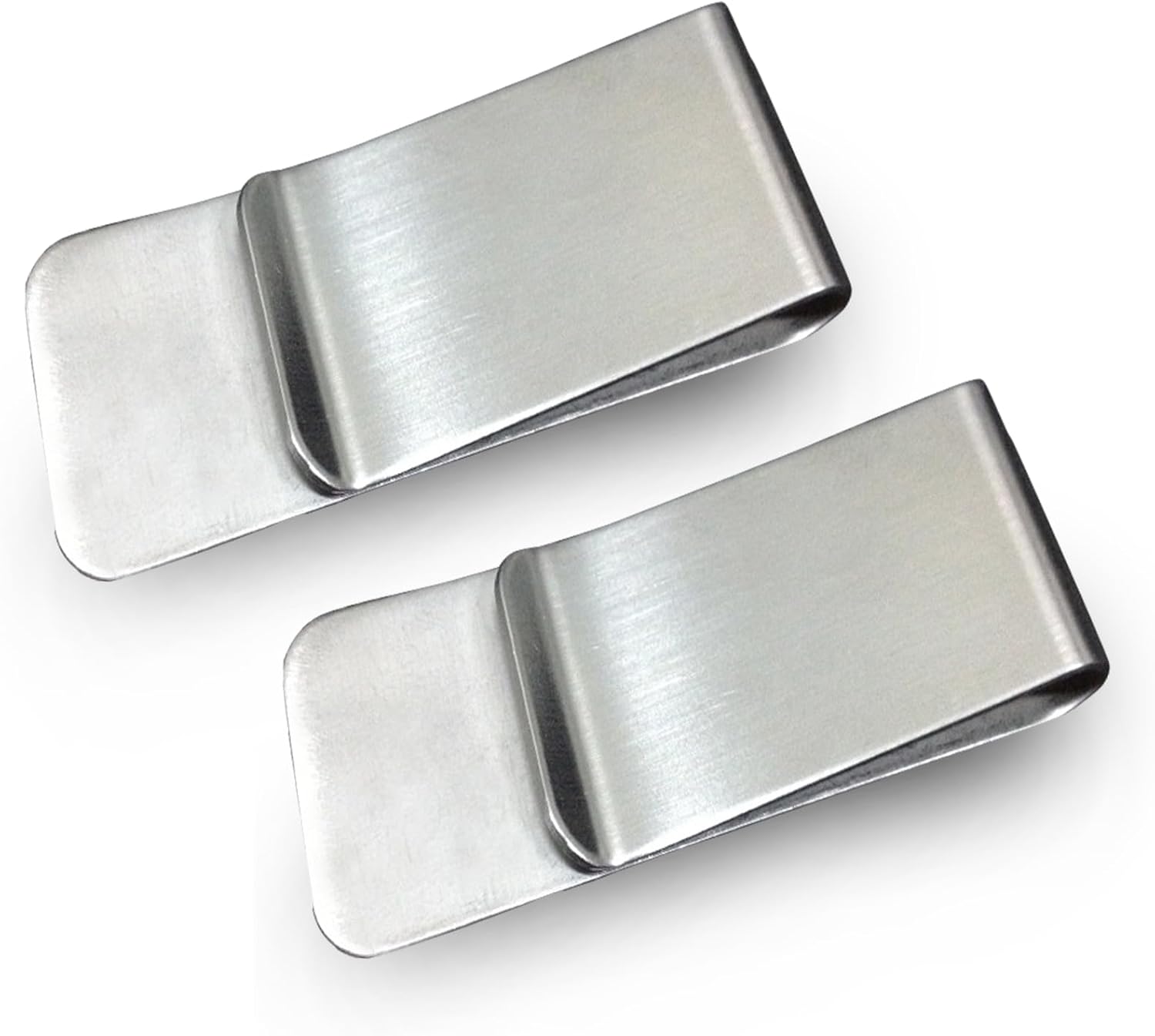 2 pack Stainless Steel Money Clip Slim Handiness Cash Metal Credit Card Holder Minimalist Front Pocket Wallet Men's Gift(silver)