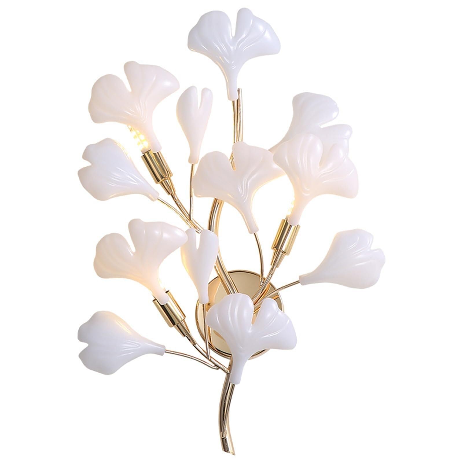BJKYTMLM 27W LED Ginkgo Biloba Flowers Wall Lamps, Modern Nordic Creative Wall Sconce for Living Room Backgroud Bedside Decor Indoor Lighting