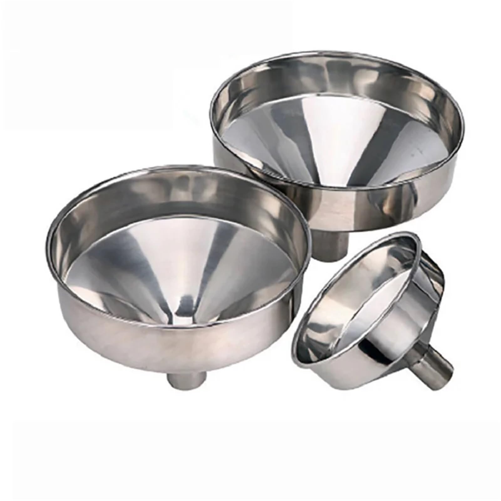 Gran Embudo Inox Embudo de acero inoxidable, embudo grande cocina, herramientas filtro aceite líquido, boca ancha Metal for llenar botellas y latas(28cm)