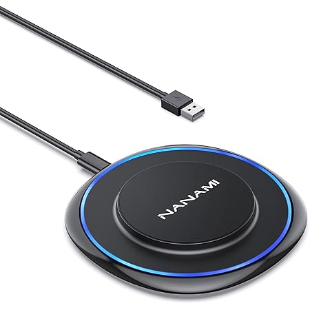 NANAMI マグネット式 ワイヤレス充電器 最大10W出力 - USB Type-Cポート 超薄型 iPhone 14/14 Pro(Max)/14 Plus/13(Pro/ProMax/Mini/12(Pro/ProMax/Mini) AirPods Pro(第二世代)/第三世代 磁気固定 対応 くっつく充電 日本語説明書付き 母の日 ギフト (Black)