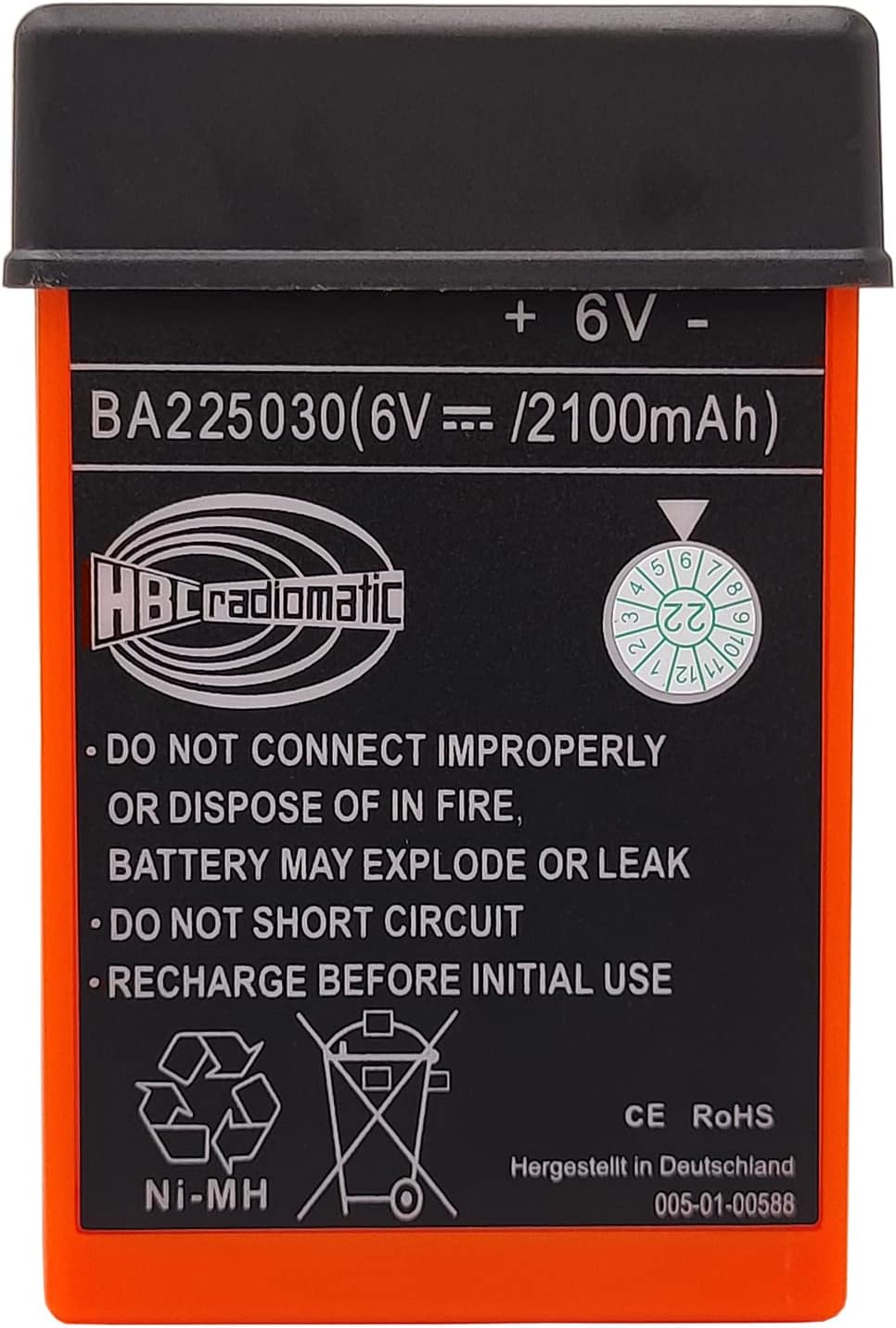 SHENYANG BA225030 6V Ni-Mh Battery for HBC Crane Remote Pump Truck Battery (2100mAh)