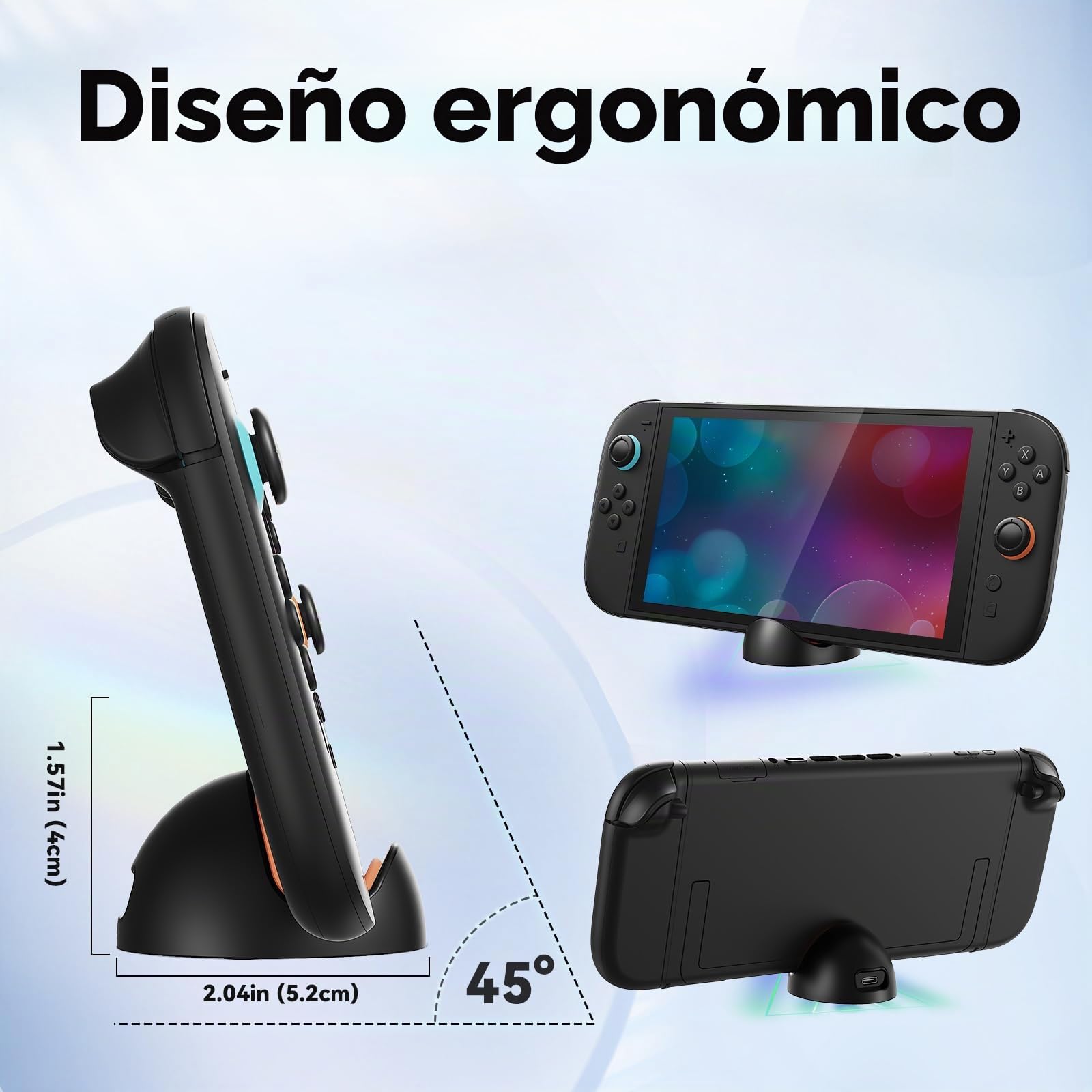 Base de carga Switch para Nintendo Switch 2/1/Lite/OLED | Estación de carga portátil, para viajes o al aire libre y hogar, no incluye cable
