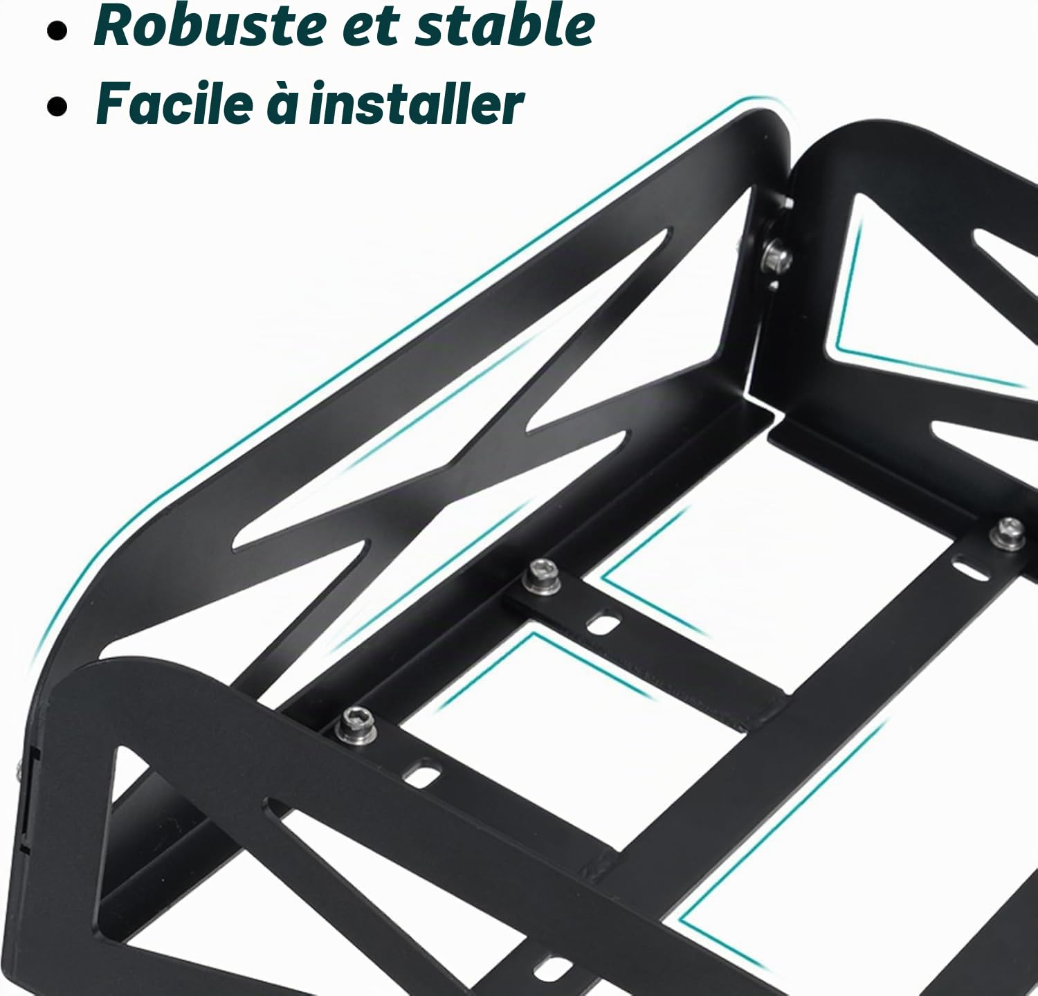 HITWAY QK2 Panier de Vélo Arrière et Avant, Panier Vélo, Résistant à l'eau, Montage Fecile, Bike Basket, Métal Noir