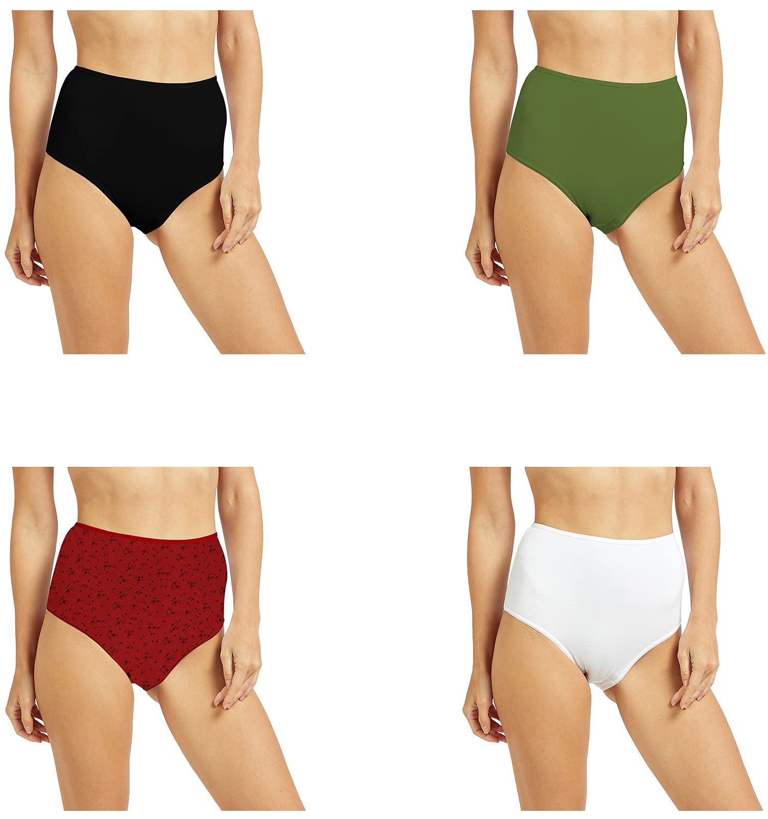 Women's Plus Size Panties High Waist Cotton Brief Maternity Pregnancy C-Section Recovery Underwear Combo (Pack of Any Random Colours and Prints) Multicolor-image-25
