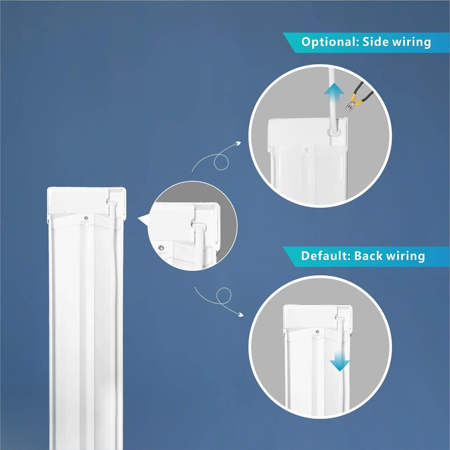 BrightFly - Juego de 4 luces LED de neón (120 cm, 6500 K, tubo led para garaje, almacén, estacionamiento, oficina, taller, iluminación de cocina