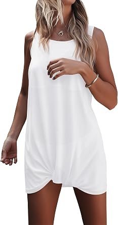 Jpuica Womens Sheer Beach Cover Up Sleeveless Swimsuit Wrap Lightweight Twisted Tank Design Swimwear
