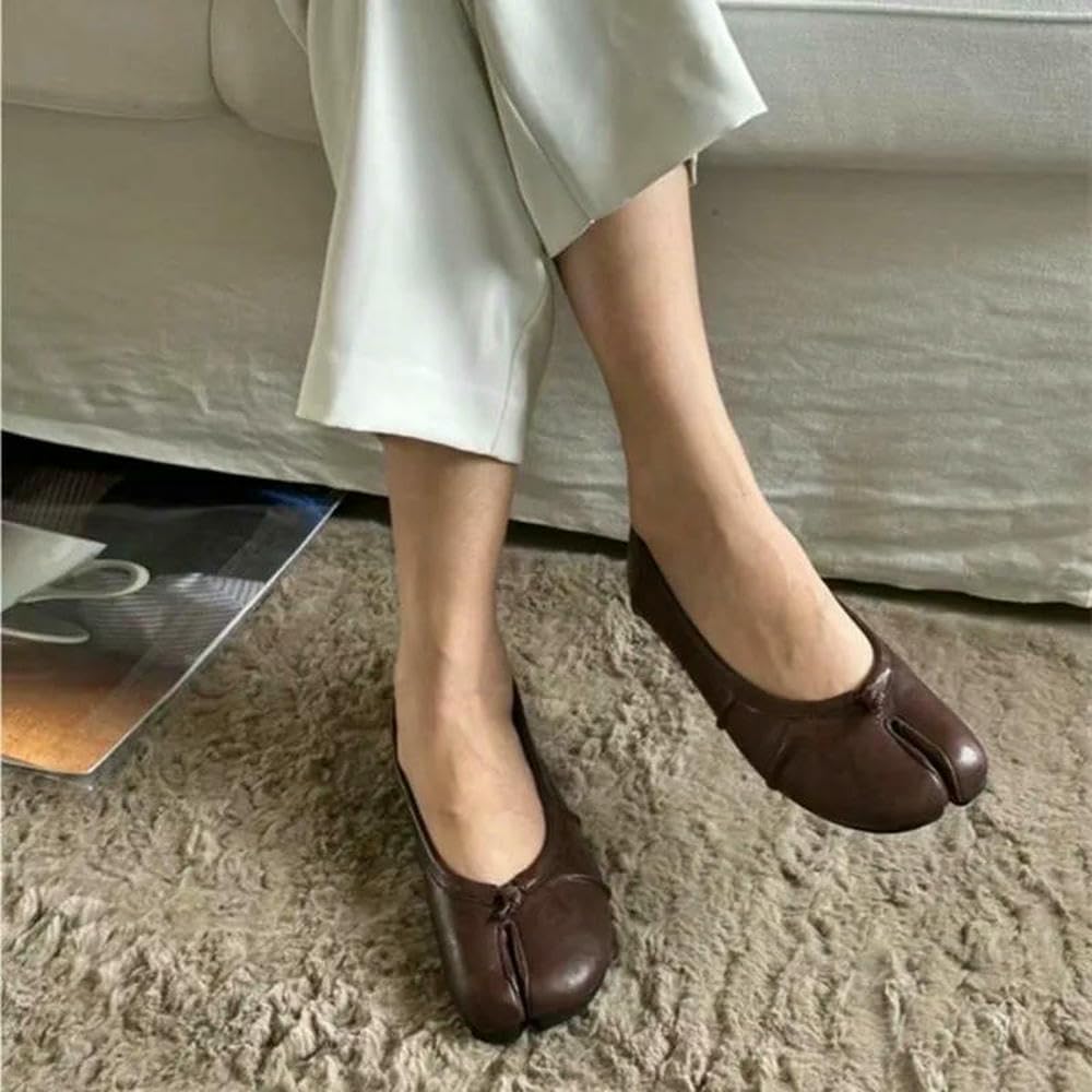 SLJYM - Zapatos planos de ballet Tabi de piel suave para mujer, cómodos, para caminar, informales, para niñas, zapatos de baile