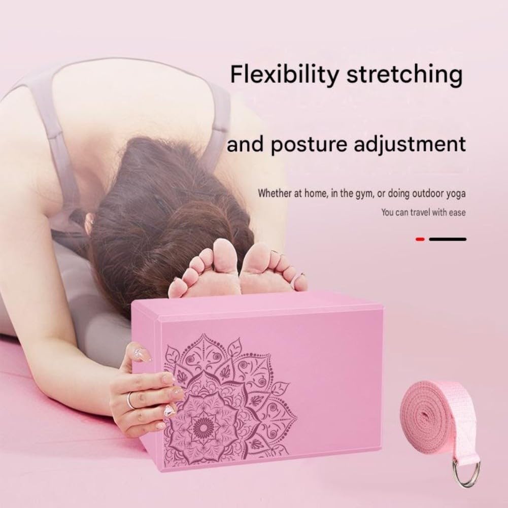 Kit Yoga EVA: 2 Bloques y Banda Elástica Antideslizante