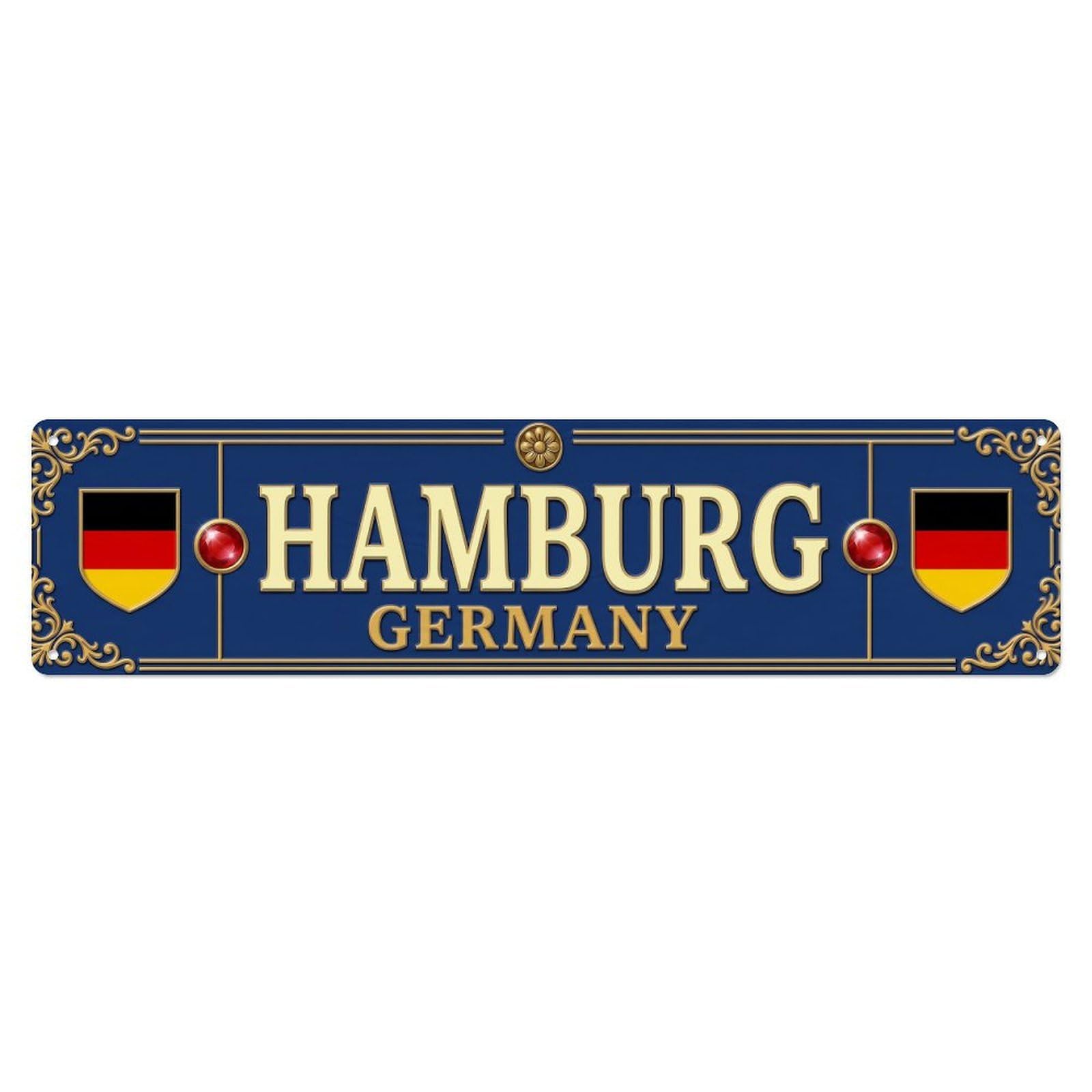 Hamburg Germany Vintage Metal Tin Sign
