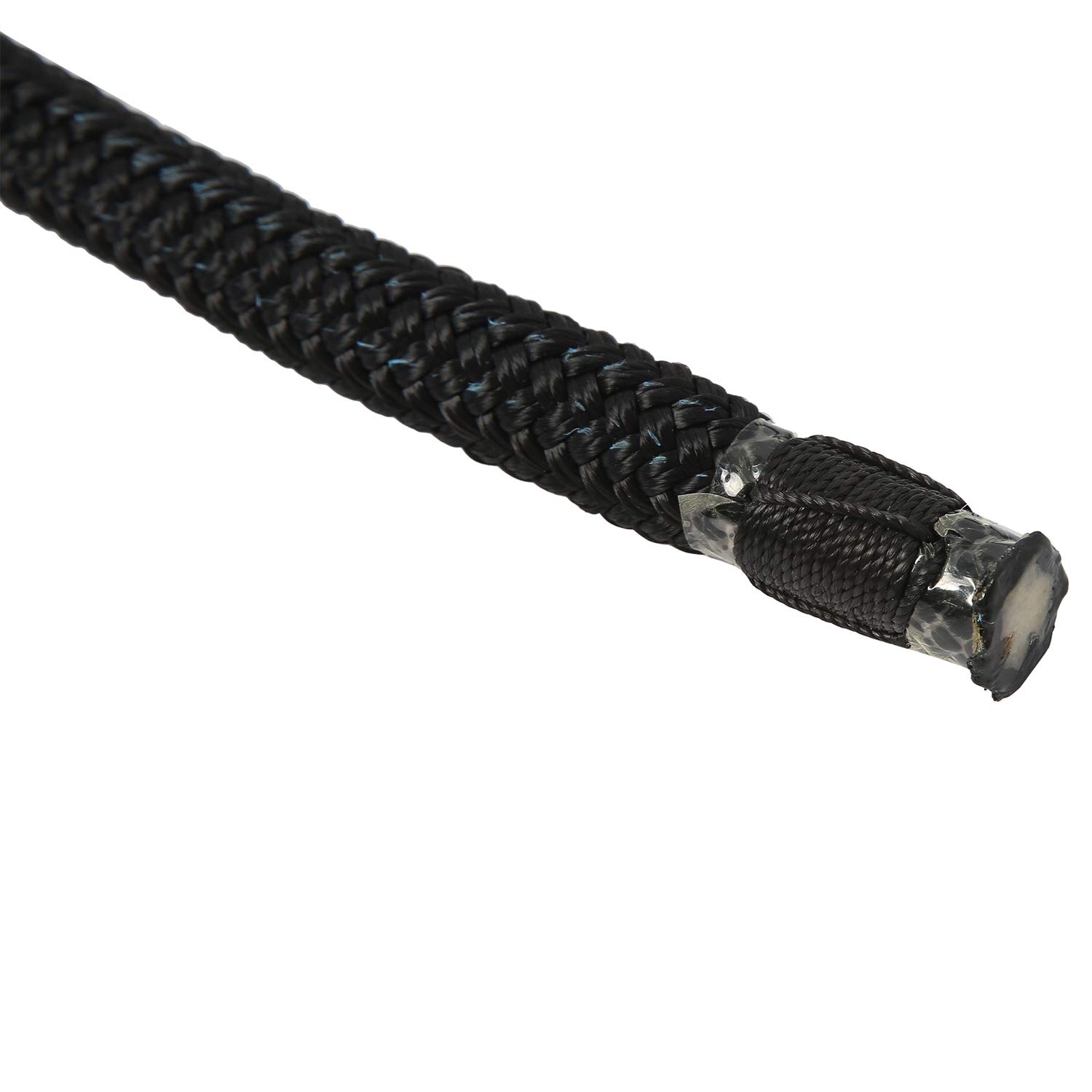 NovelBee Lot de 2 Lignes d'accueil en Nylon à Double Tresse de 1,6 cm x 9,2 m, Corde d'amarrage, Limite de Charge de Travail de 698,5 kg, résistance à la Rupture de 3,5 kg (Noir)