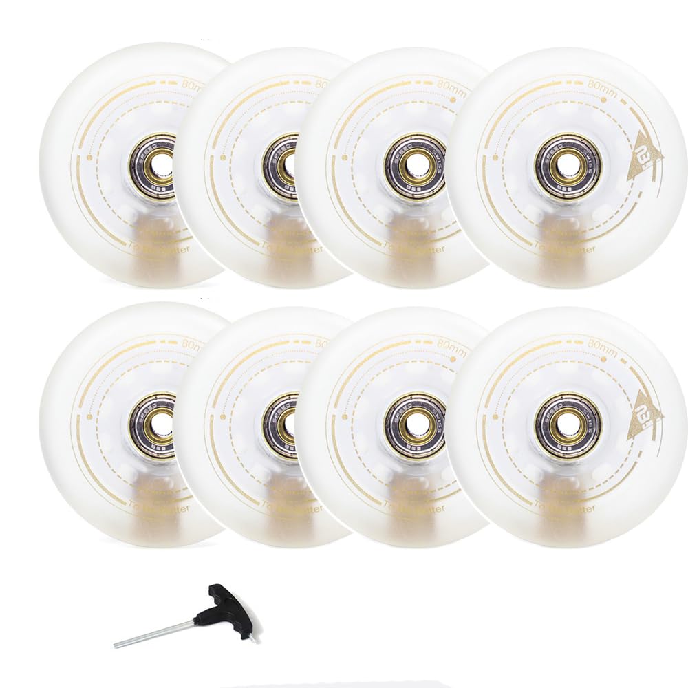 4er-Pack Inline-Skate-Rollen 90a, Outdoor-Rollen, Inline-ersatzrollen Mit Abec-9-kugellagern Und Distanzscheiben 80mm