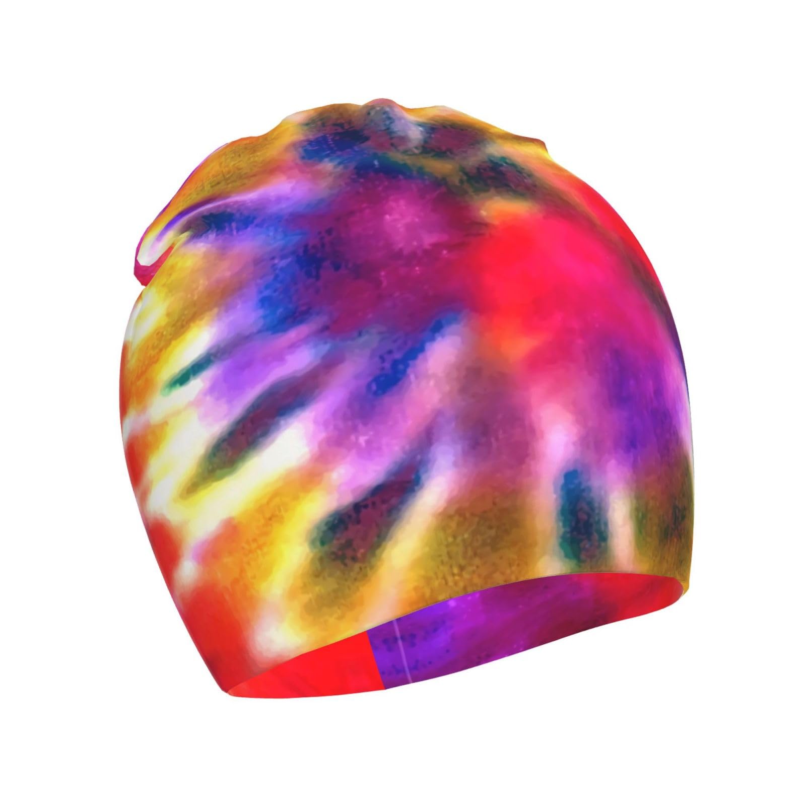Rqzwdq Psychedelic Tie Dye Kids Beanie Hats Warm Knit Beanie Cap Skull Caps Gifts Decor for Boys Girls White