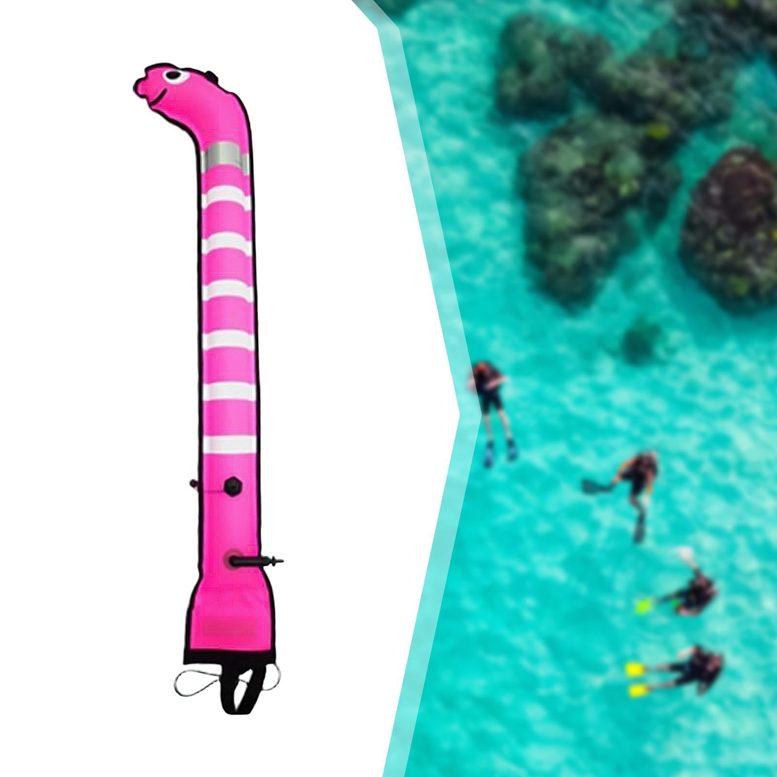 Boya de Señalización de Buceo Boya Marcadora de Seguridad Tubo Flotador de Posición Señalizador para Buceadores con Válvula de de Adecuado