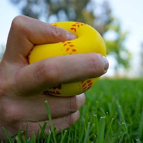 Miniatura 4 de Pelota de espuma de entrenamiento de béisbol/softbol suave (paquete de 6, amarillo)