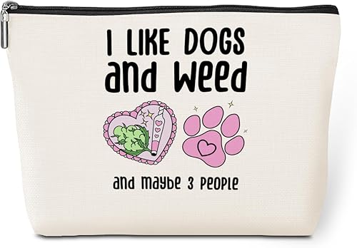 Divertida bolsa de maquillaje de hierbas, accesorios para malas hierbas, decoración de hojas verdes, regalo para amantes de la hierba, humor,