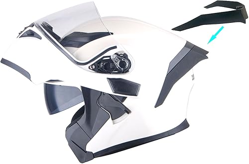 Miniatura 2 de Casco modular de cara completa 1Storm para motocicleta, con doble visera abatible, protector solar HB89 Negro brillante, L, Blanco brillante