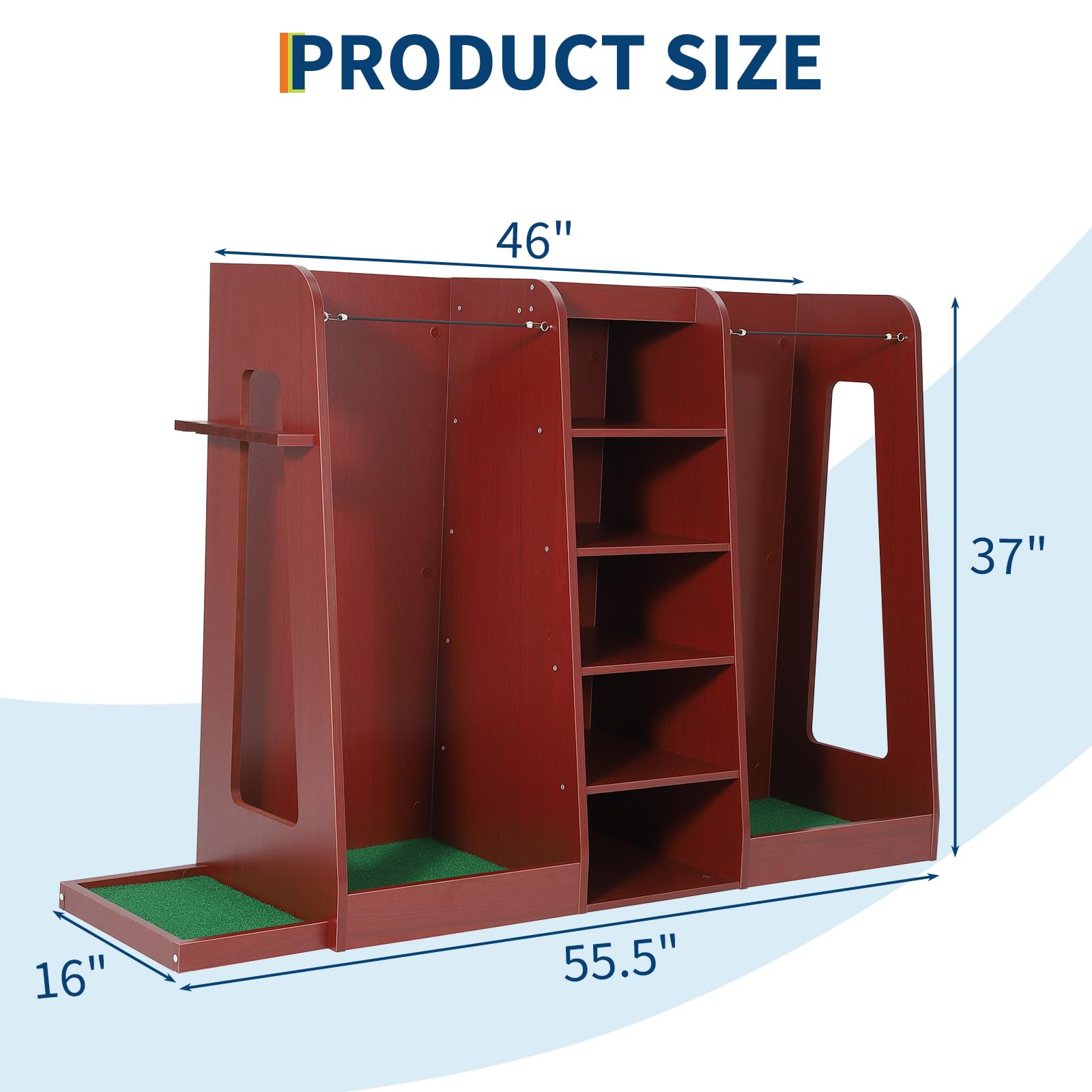 Garvee Organiseur Robuste pour Sacs de Golf – Rangement Bois pour 2 Sacs, Accessoires et Clubs – Idéal Garage, sous-Sol, Maison – Montage Facile