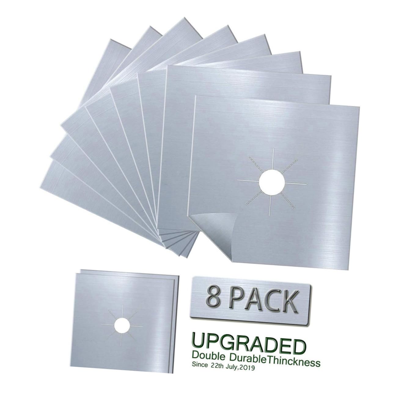 Hemobllo 24pezzi Coperture Per Bruciatore Gas Riutilizzabili Protezione Per Piano Cottura Facili Da Pulire Materiale Resistente e Antistatico Argento