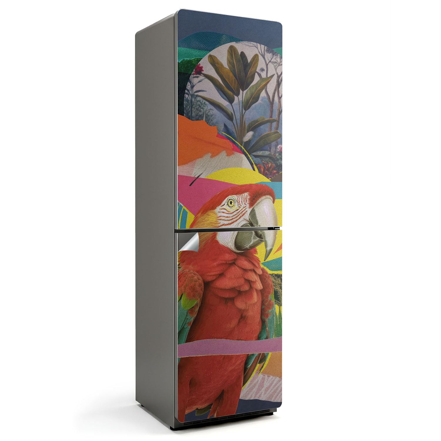 Stickers pour réfrigérateur 60x205 cm masquez les rayures du frigo cuisine