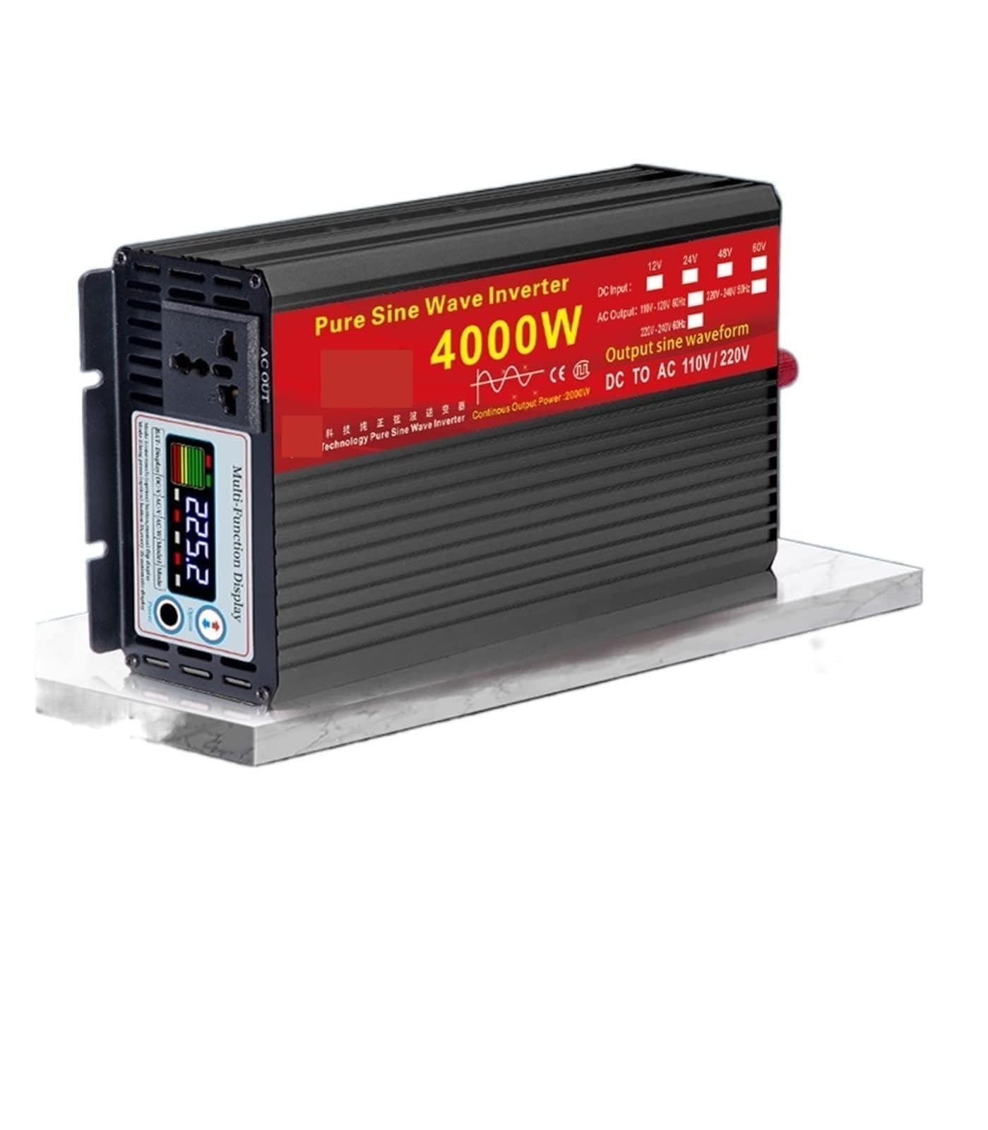 Falownik z czystą sinusoidą, Falownik sinusoidalny DC 12 v/24 v do AC 110 V/220 V 2000 W 3000 W 4000 W 5000 W transformator napięcia konwerter mocy falownik słoneczny(4000w,60V_240 50HZ_UPGRADE)